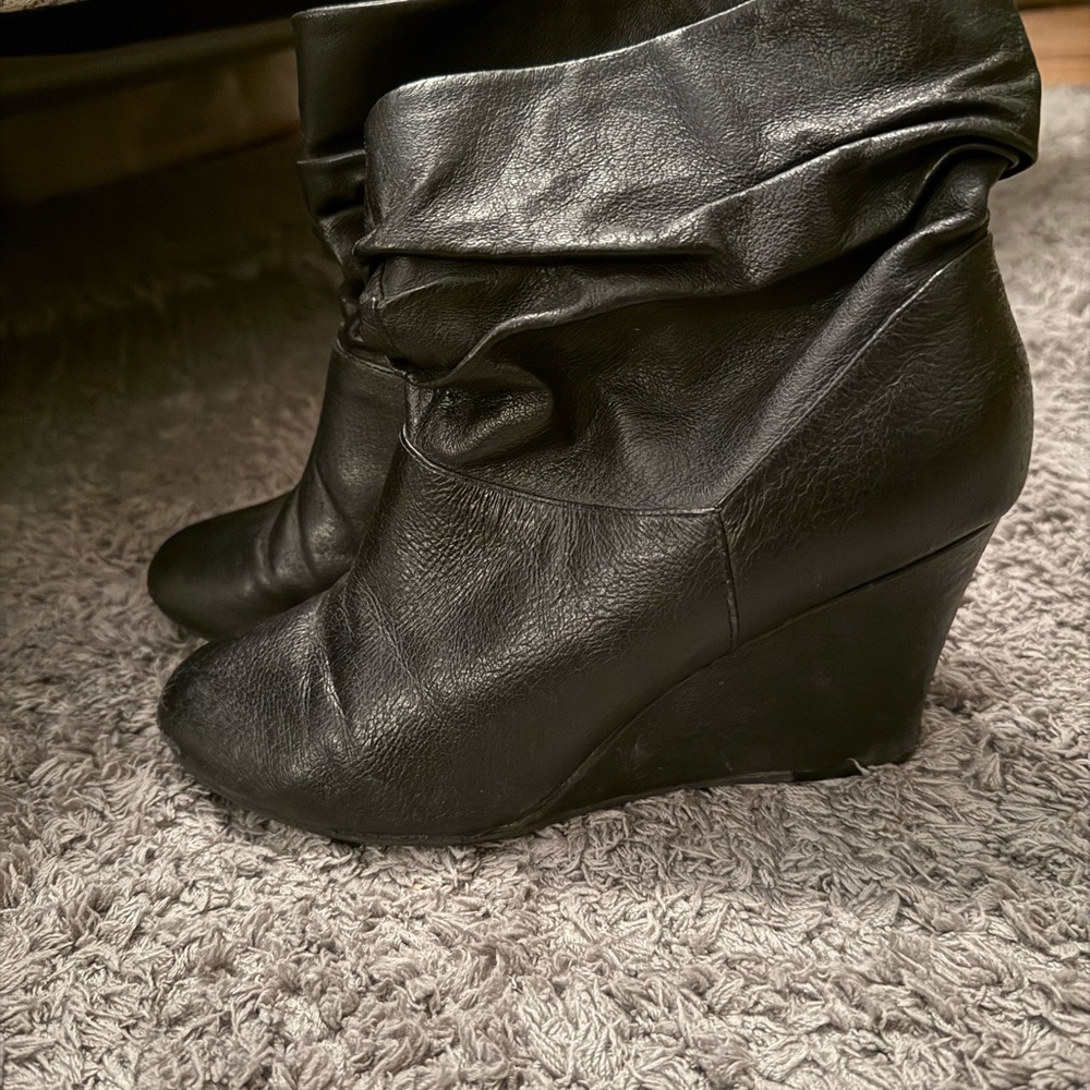 Chinese Laundry Black Wedge Boots